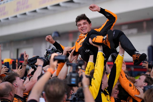 Norris celebrated his first victory 