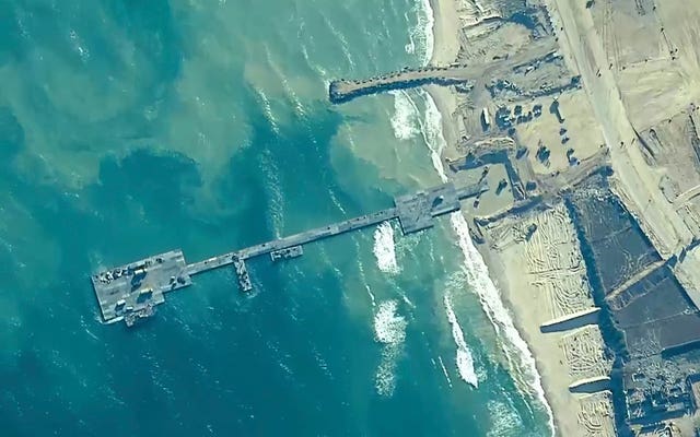 The pier on the coast of the Gaza Strip