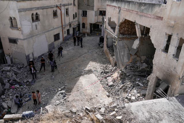 Damage caused by an air strike in Jenin