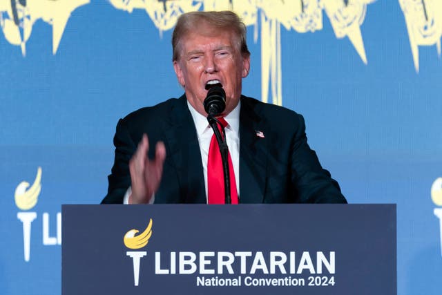 Donald Trump speaking at the Libertarian National Convention
