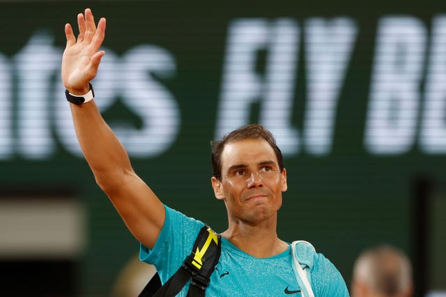 Rafael Nadal waves