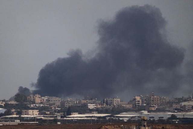 Smoke from an explosion in the Gaza Strip