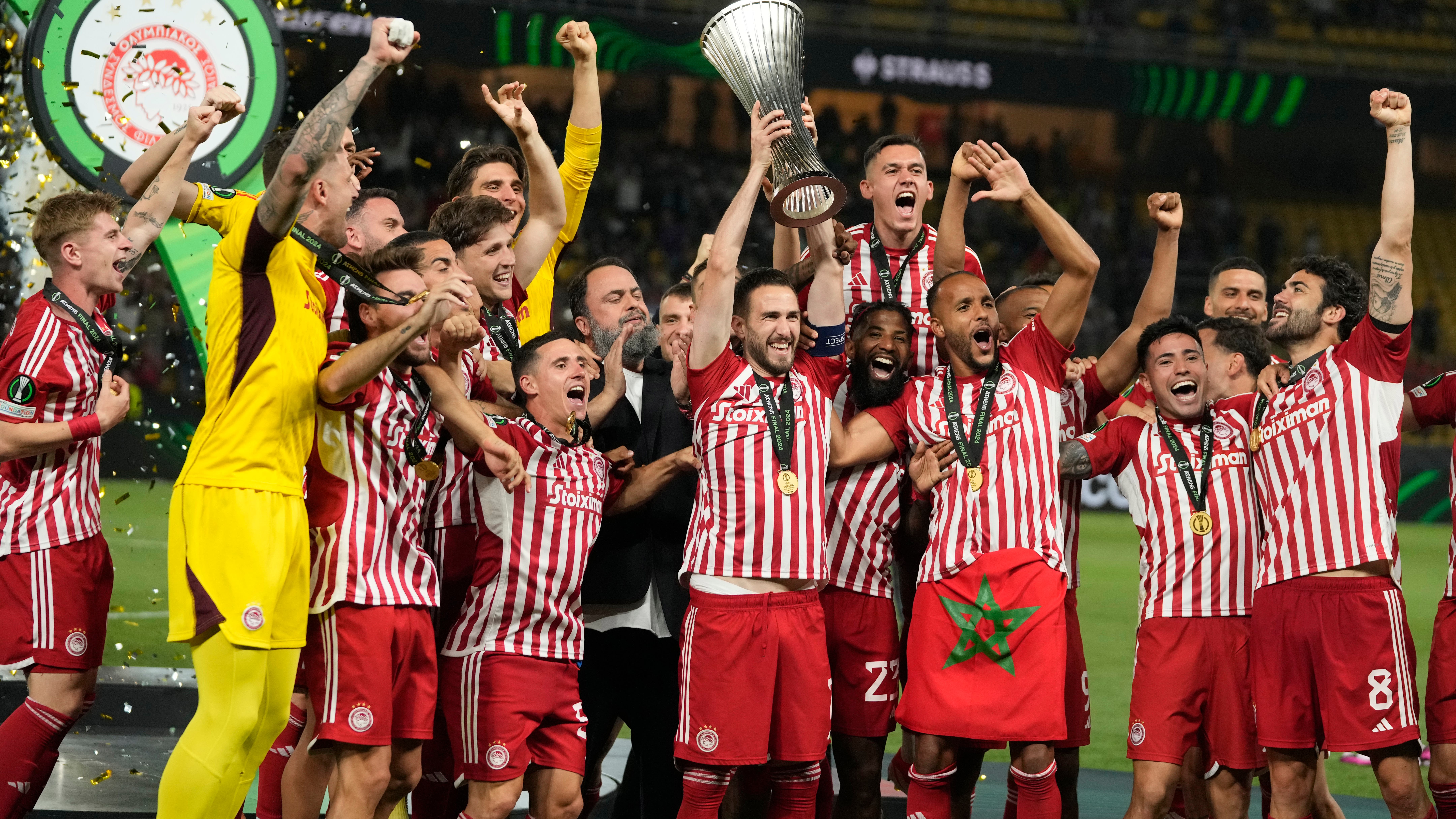 Olympiacos beat Fiorentina after extra time to win Europa Conference League