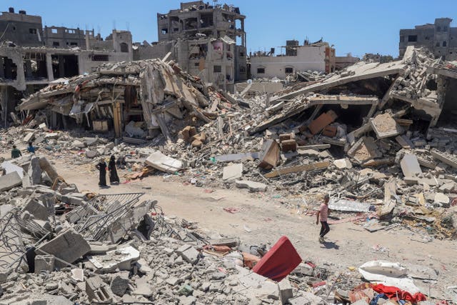 Devastated cityscape in Gaza