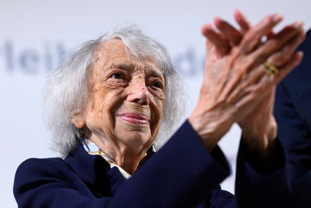 Margot Friedlander accepts the applause after being awarded the Mevlude Genc Medal at the Bode Museum in Berlin in June 2024