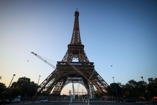 The Eiffel Tower, on a bright clear morning