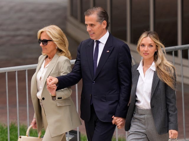 Hunter Biden leaves the court accompanied by his mother, first lady Jill Biden, and his wife, Melissa Cohen Biden