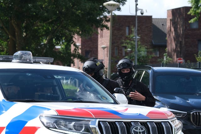 Armed police outside a Dutch court
