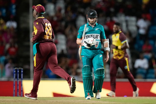 Kane Williamson walks from the field against West Indies