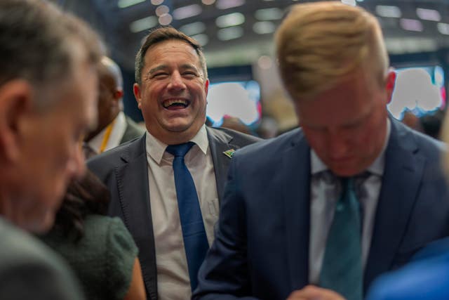 Democratic Alliance leader John Steenhuisen laughing