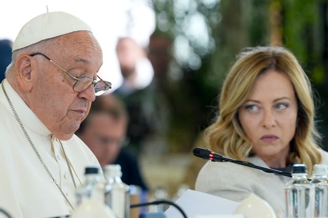 Pope and Giorgia Meloni