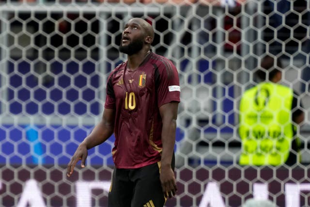 Belgium striker Romelu Lukaku looks frustrated