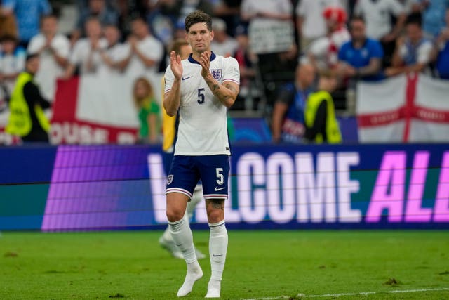 England’s John Stones acknowledges supporters at the end the draw (against Denmark