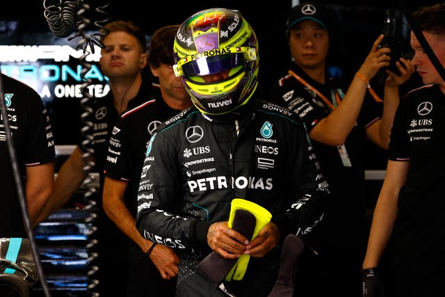 Lewis Hamilton prepares for practice at the Spanish Grand Prix