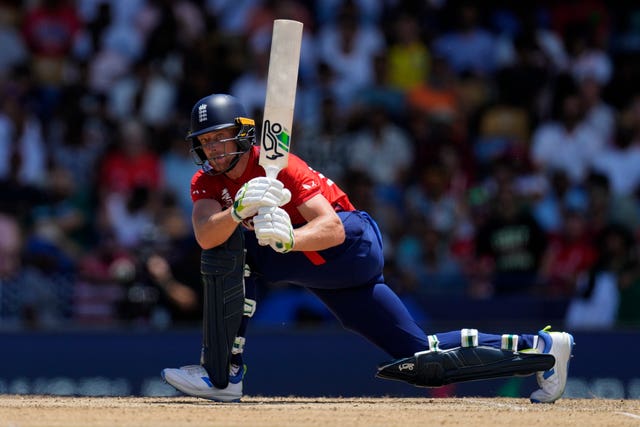 England captain Jos Buttler bats during the World Cup game against USA