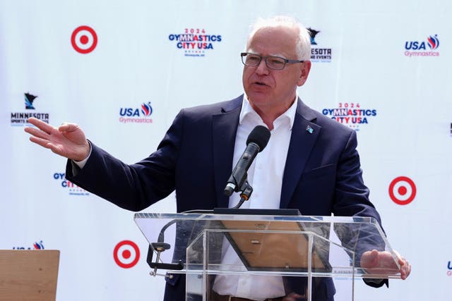 Minnesota governor Tim Walz speaks at a press conference in Minneapolis 