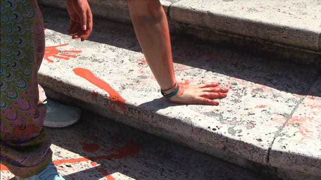 Italy Spanish Steps Red Paint
