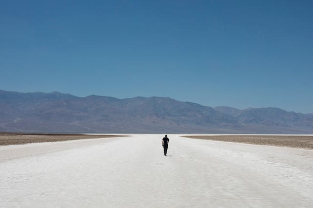 Algeria's Sheikh Mabrouki walks through the Badwater Basin