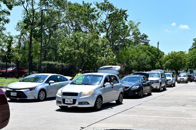 A queue of cars