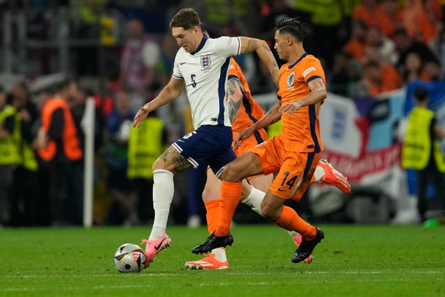 England’s John Stones in action against the Netherlands
