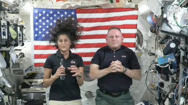 Astronauts Suni Williams and Butch Wilmore  (Nasa via AP)