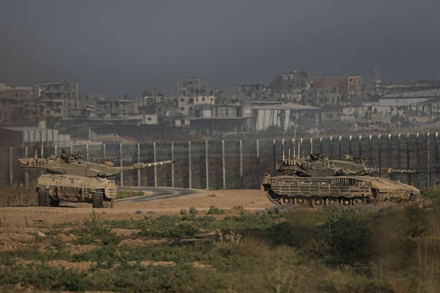 Israeli tanks near the border with Gaza 