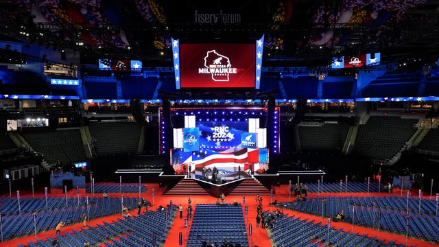 A general view during rehearsals at the 2024 Republican National Convention