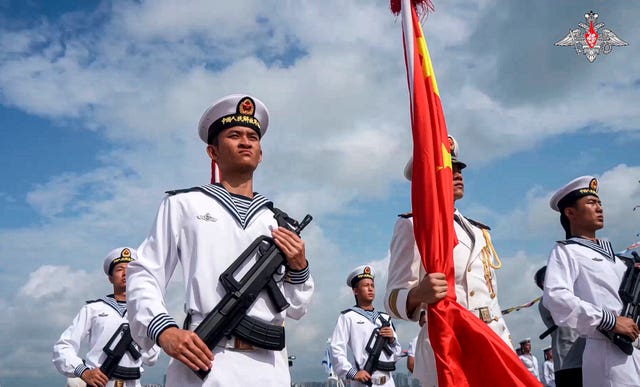 Naval officer with a firearm