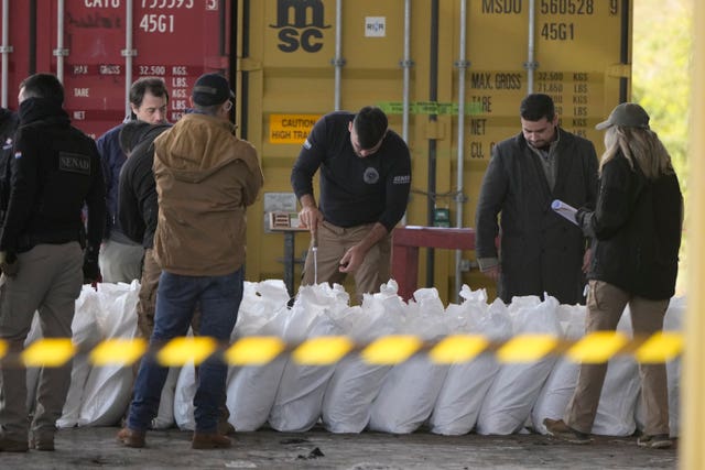 Police guard cocaine