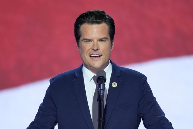 Matt Gaetz smiles while speaking