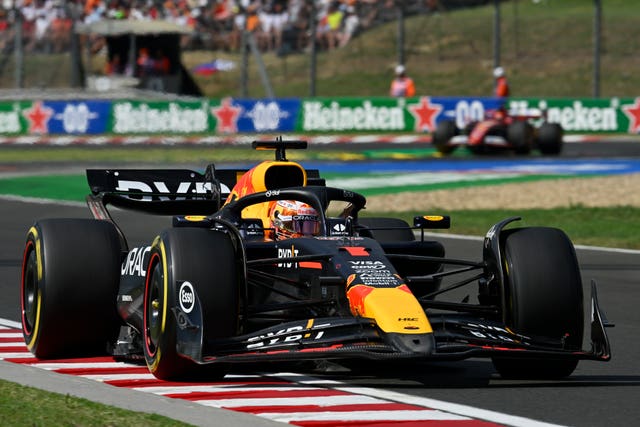 Max Verstappen in action in Hungary 