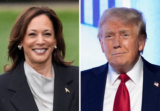 Kamala Harris and Donald Trump in a composite image