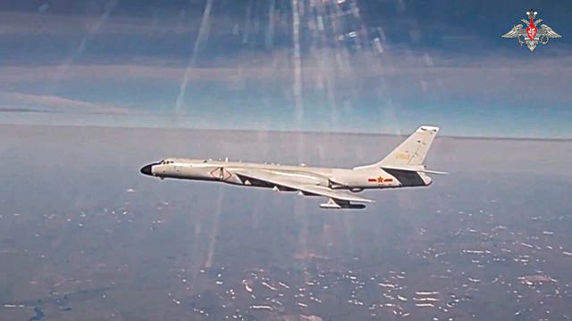 An H-6K long-range bomber from the Chinese air force