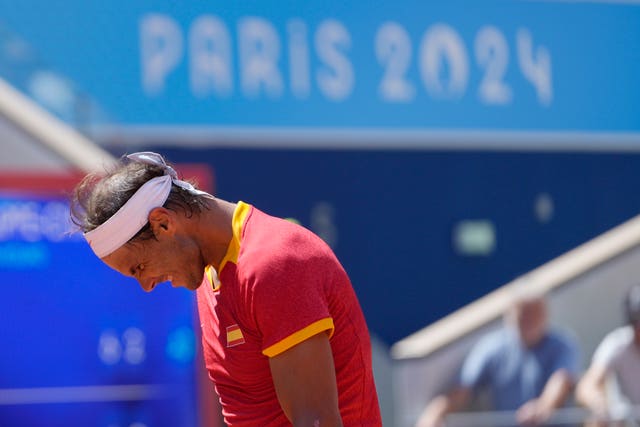 Rafael Nadal hangs his head