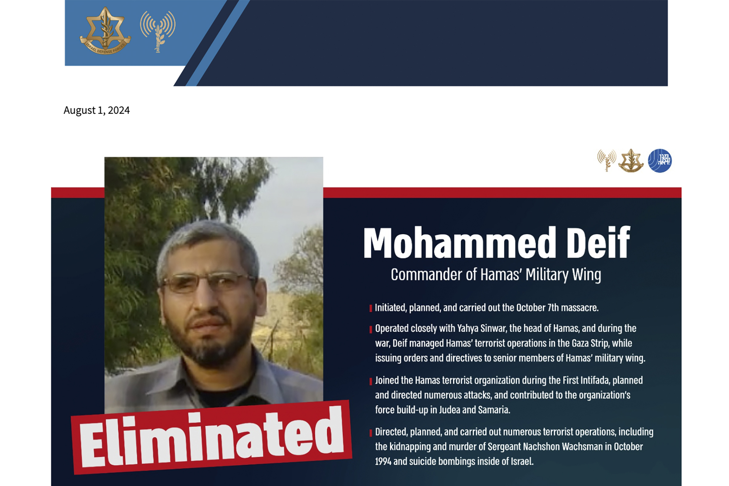 Mohammed Deif, The Shadowy Hamas Leader And Alleged October 7 Attack ...