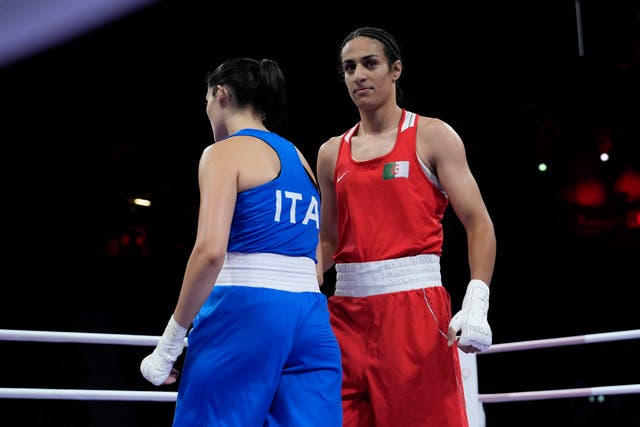 Imane Khelif stood next to Angela Carini