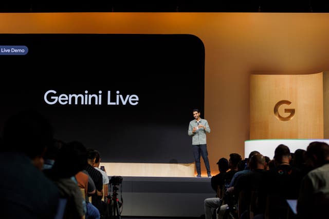 Sandeep Waraich does a live demo of Google’s Gemini Live during Made By Google at Google on in August in Mountain View, California