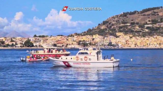 Rescue operations in the stretch of Sea near Palermo, Sicily 