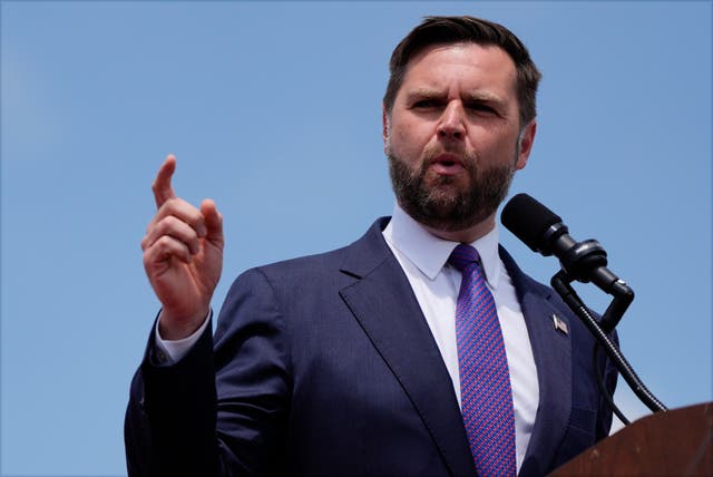 JD Vance speaks during the campaign rally