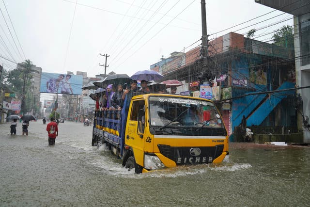 A flooded street in Feni, a coastal district in south-east Bangladesh