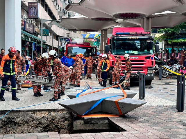 The sinkhole in Kuala Lumpur city centre