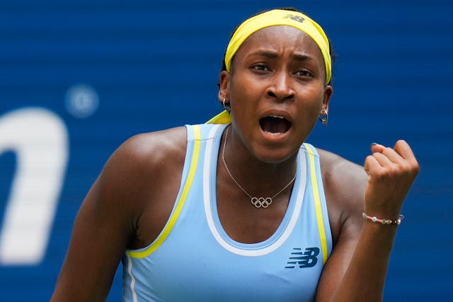 Coco Gauff in action at the US Open