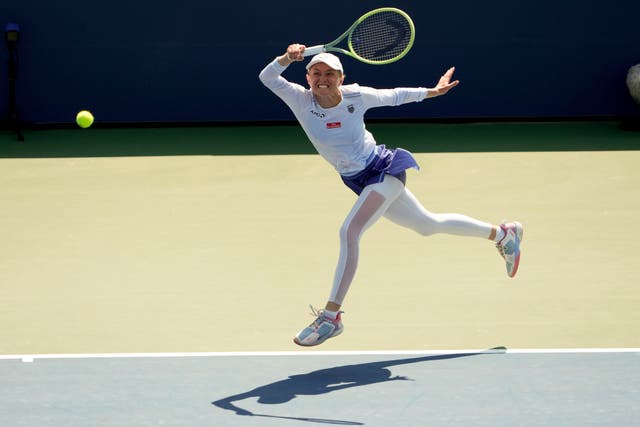 Aliaksandra Sasnovich in action at the US Open