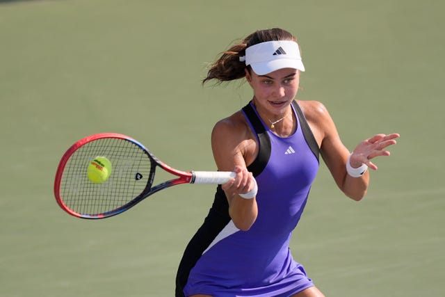 Iva Jovic in action at the US Open 