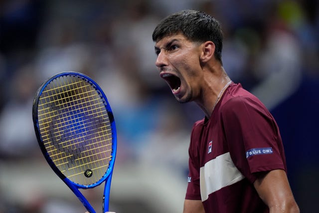 Alexei Popyrin celebrates on court