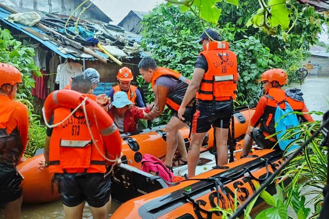 Residents are evacuated by boat