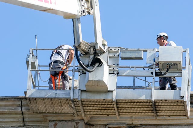 Workers on the site