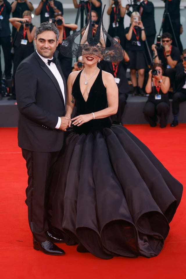 Michael Polansky and Lady Gaga on a red carpet