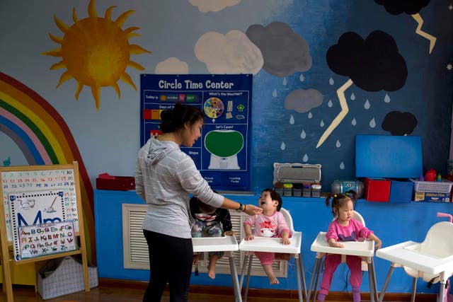 Children attend classes at a foster home of the New Hope Foundation on the outskirts of Beijing, China