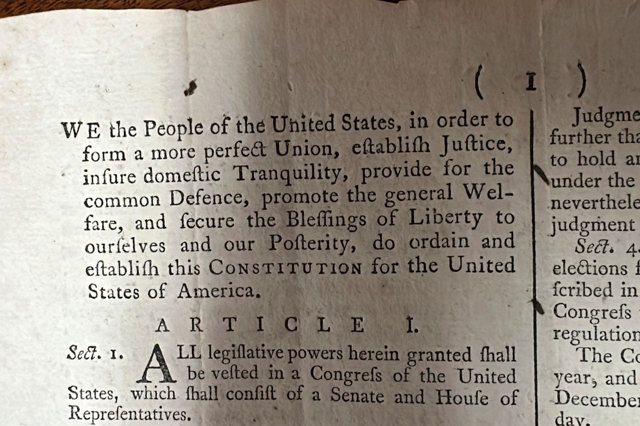 Rare 1787 copy of US Constitution up for sale at auction Somerset